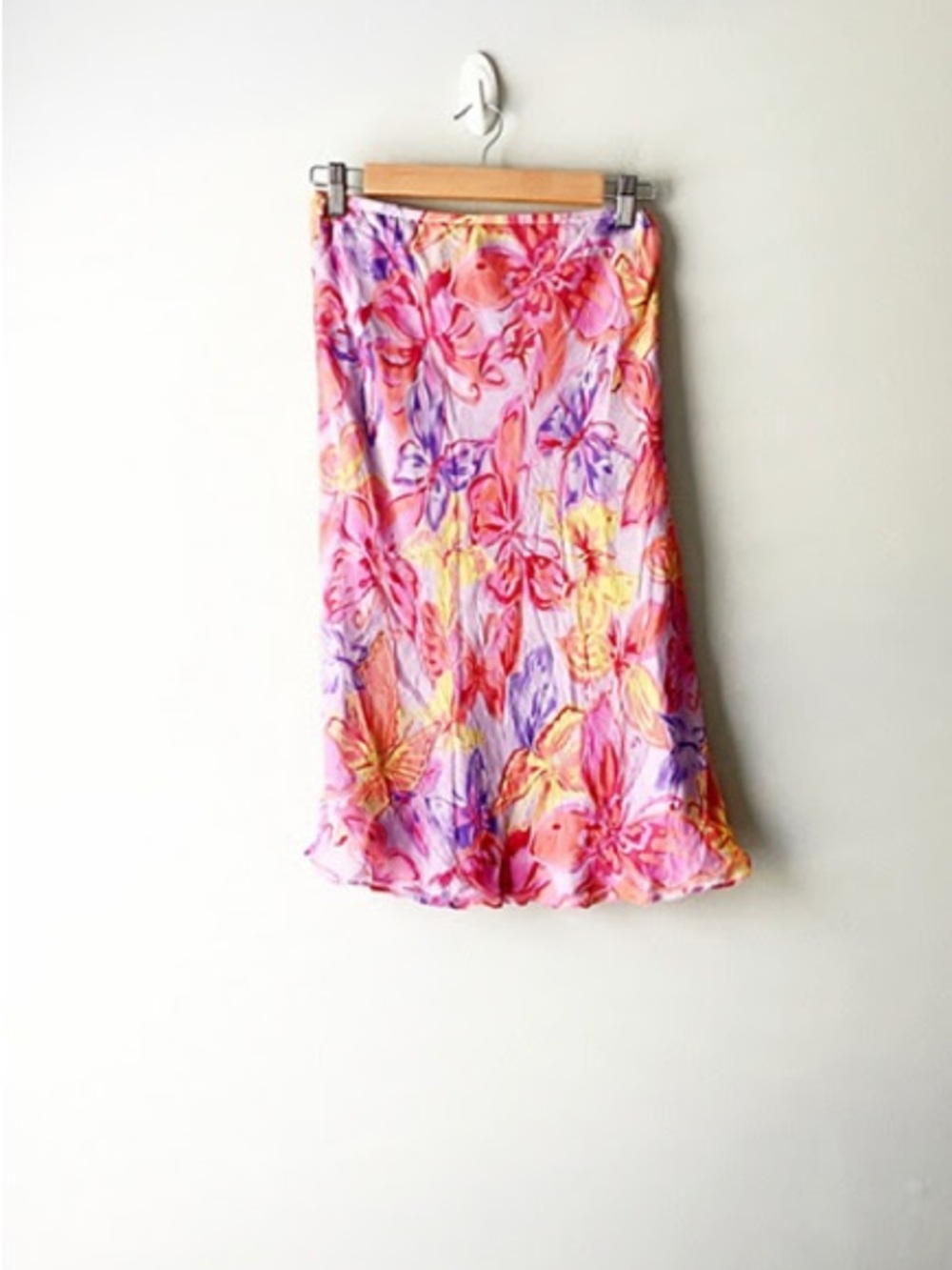 Vintage Silk Midi Skirt